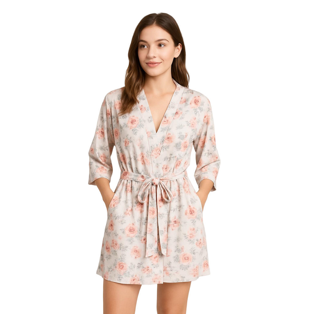 Floral Robe Floral House Coat Medium